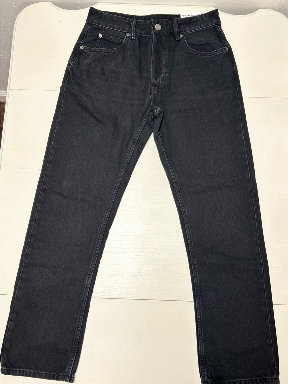 Zara Women’s Size 30 Regular Straight Leg Jeans Black Wash Denim